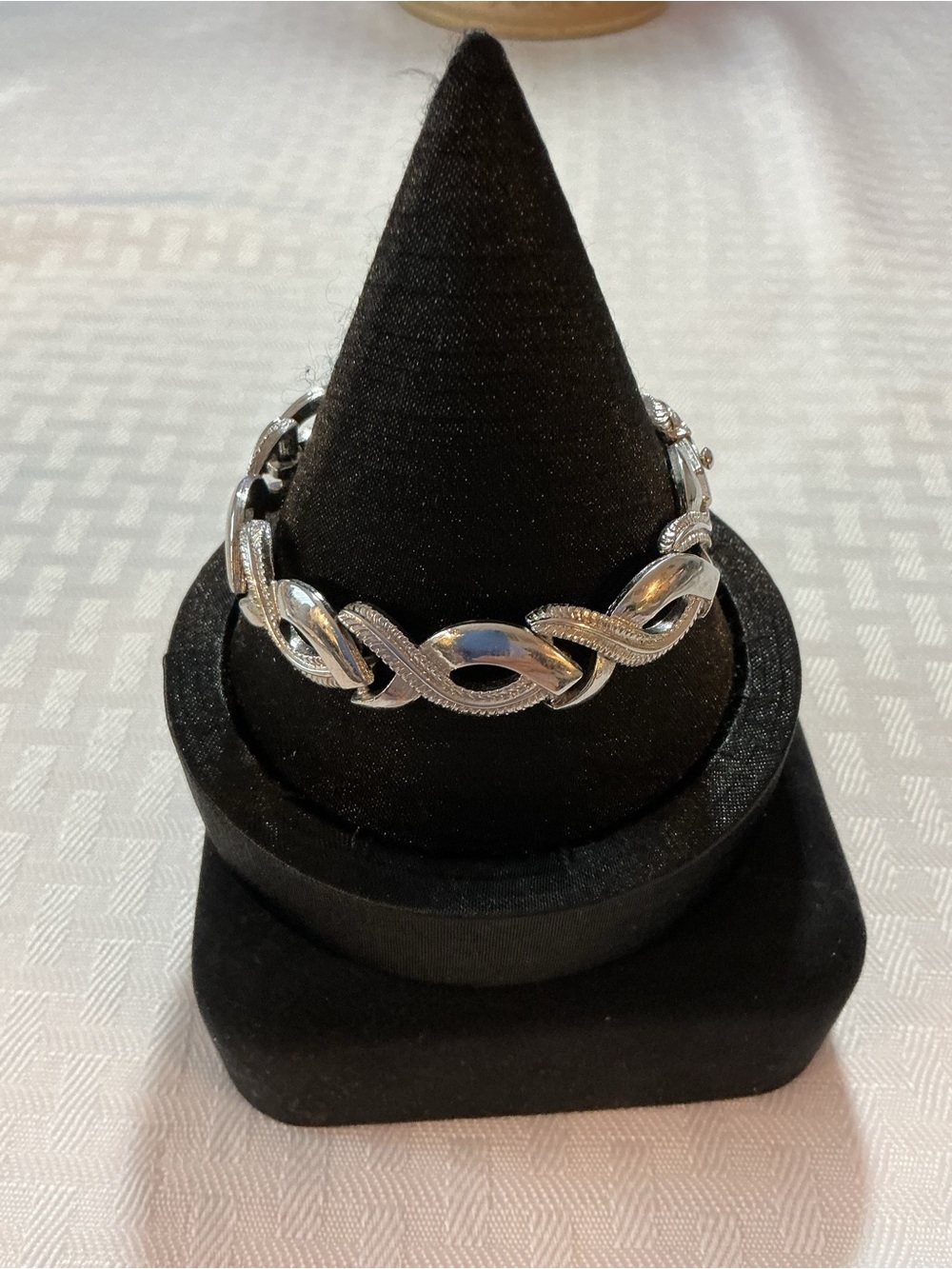 Monet Vintage Silver-Tone Twisted Infinity Link Bracelet